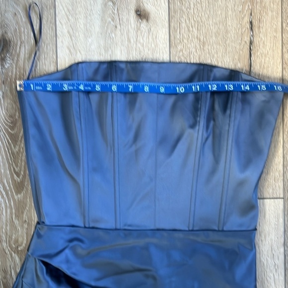 Fleur Du Mal Strapless Draped Dress Slate Blue Strapless - Picture 12 of 14